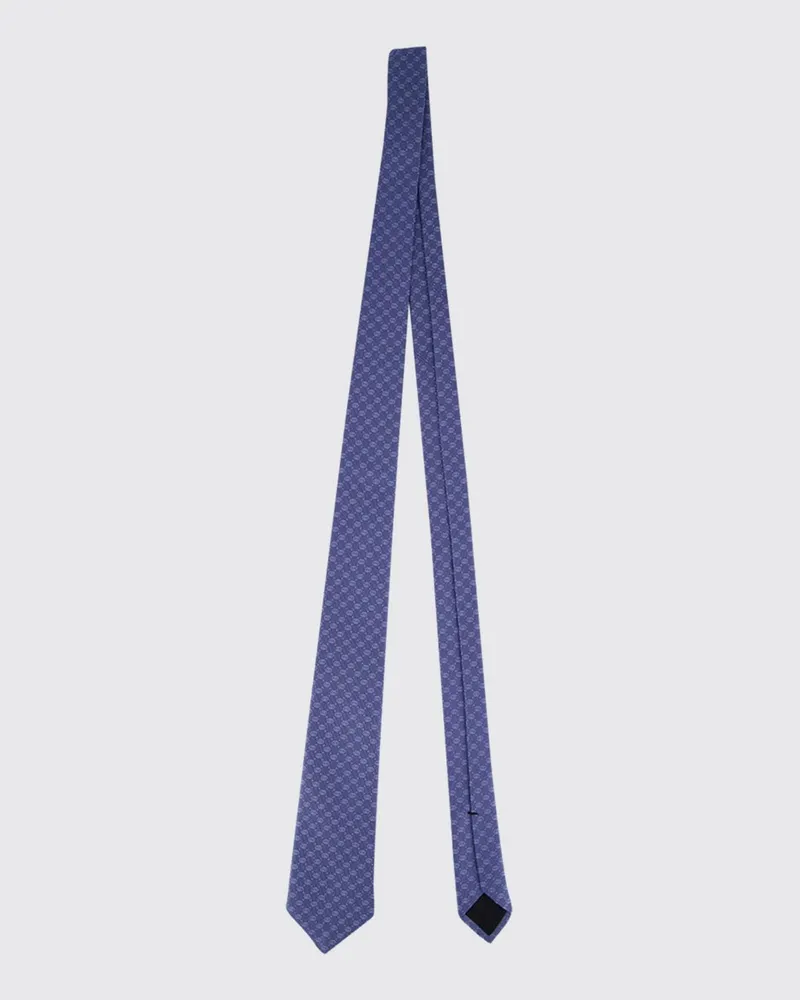 Gucci Krawatte aus reiner Bio-Seide mit durchgehendem GG-Monogramm-Muster Blau