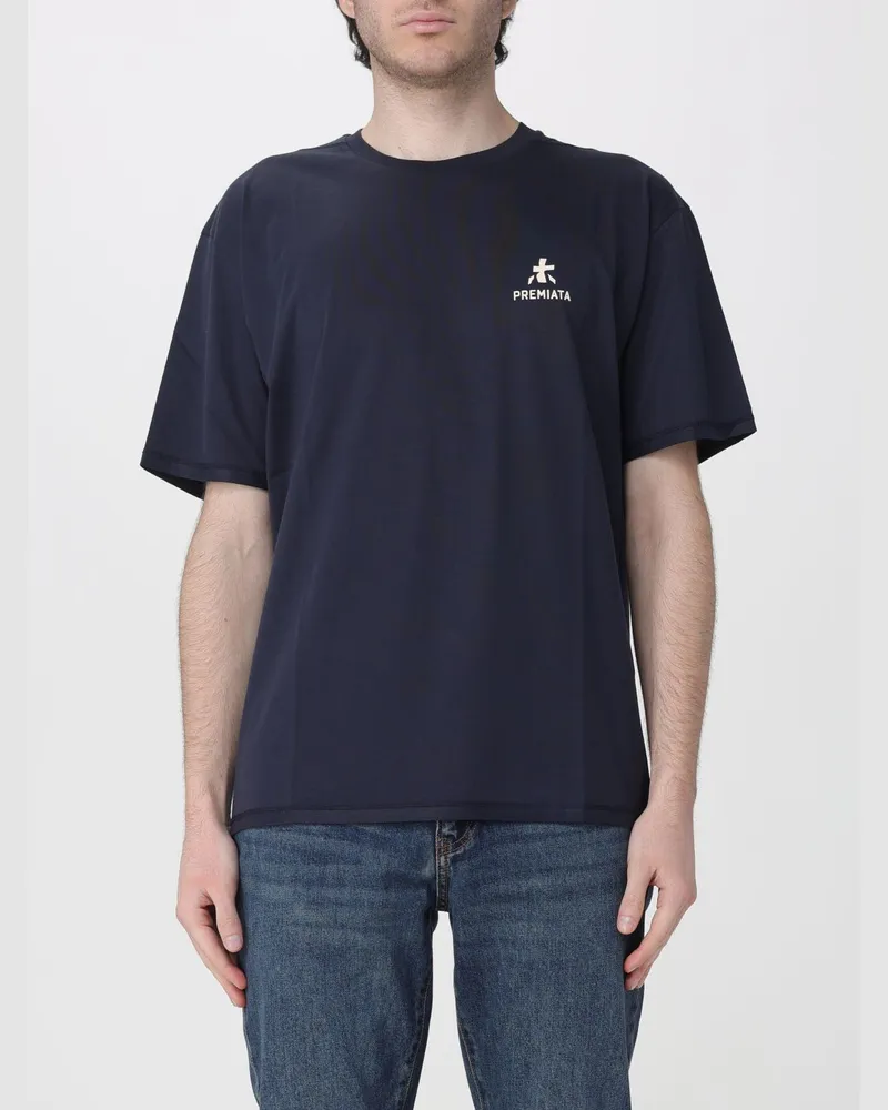 Premiata Baumwoll-T-Shirt mit Logo Blau