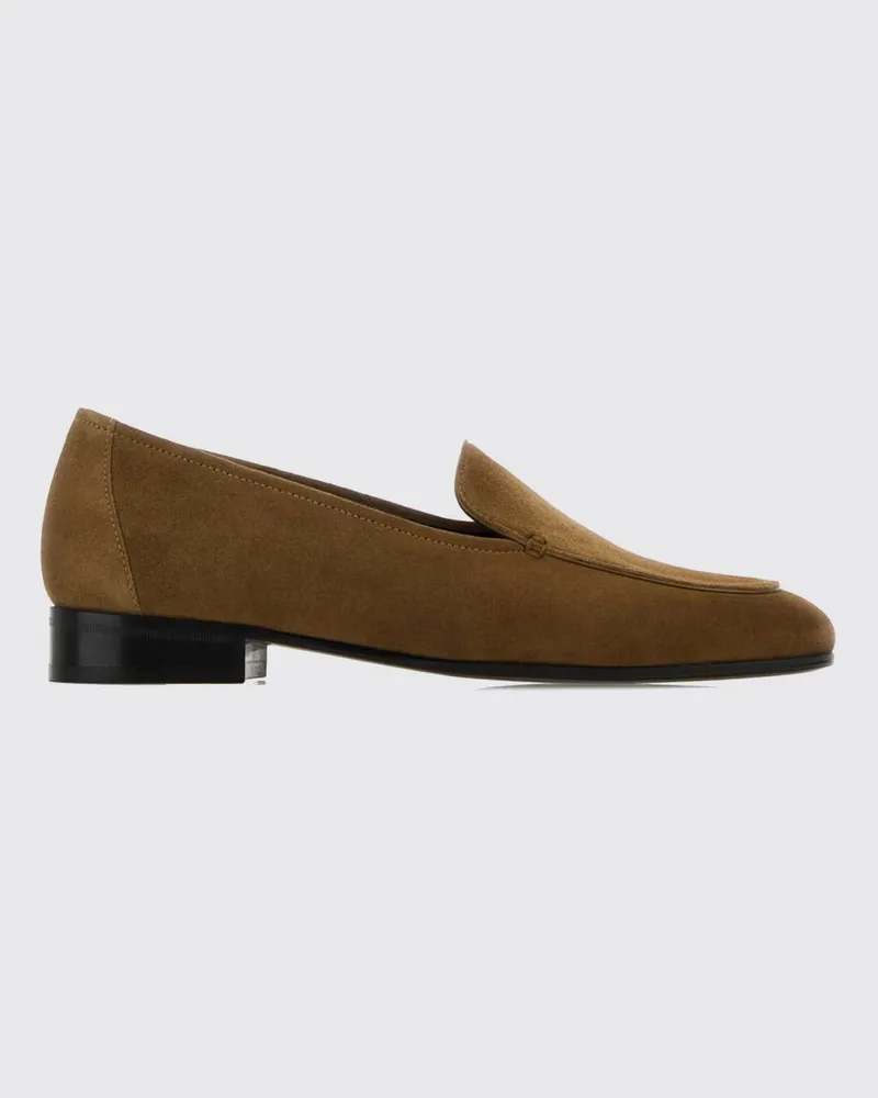 The Row Adam Loafer aus Veloursleder mit runder Kappe Braun