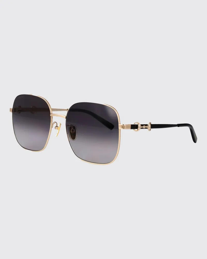 Gucci Cat-Eye-Sonnenbrille aus Metall mit Horsebit-Detail an den Bügeln Gold