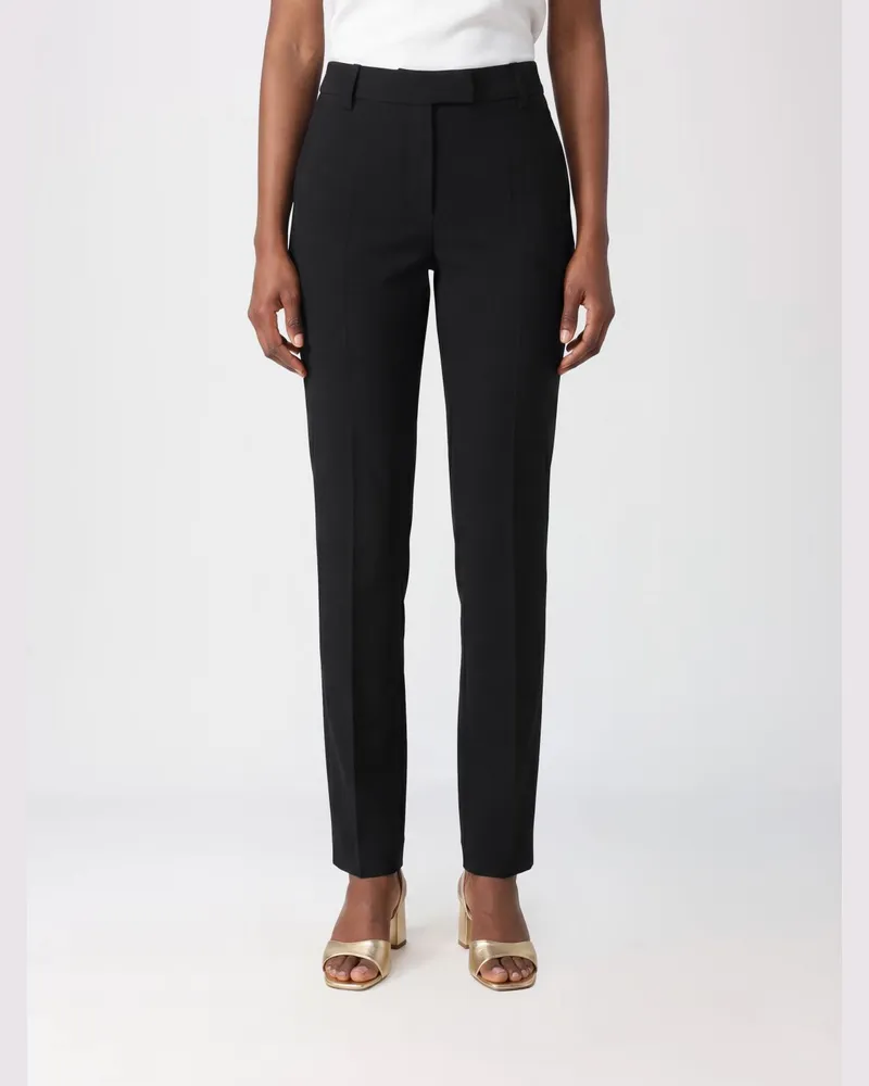 Alberto Biani Slim-Fit Chino-Hose aus technischem Crêpe mit Gürtelschlaufen Schwarz