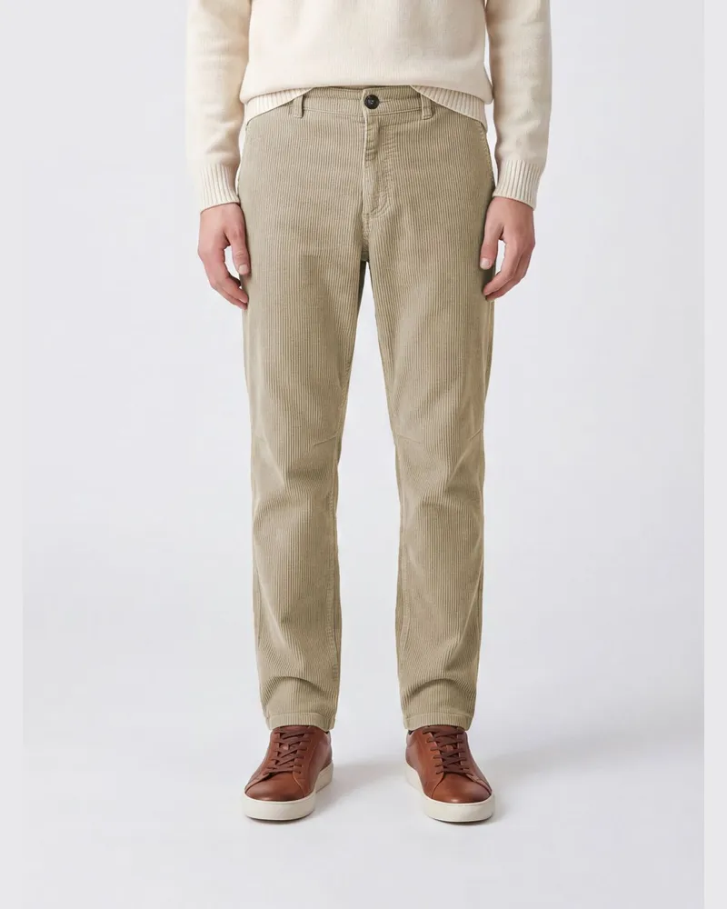 Brunello Cucinelli Slim Fit Cord-Chino-Hose von Beige