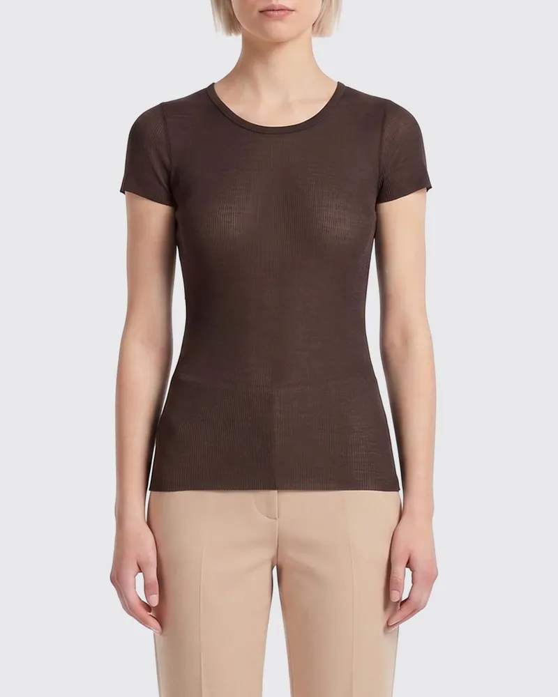 Roberto Collina Baumwoll-T-Shirts Braun