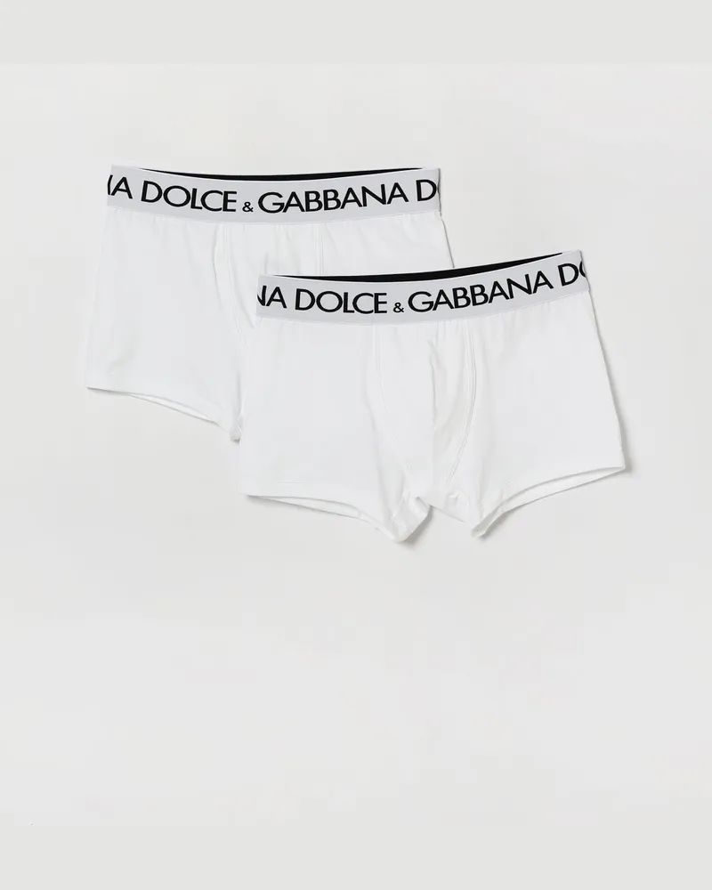 Dolce & Gabbana DOLCE  GABBANA Slim-Fit Boxershorts Dolce & Gabbana aus Stretch-Baumwolle mit Logo-Bund Weiß