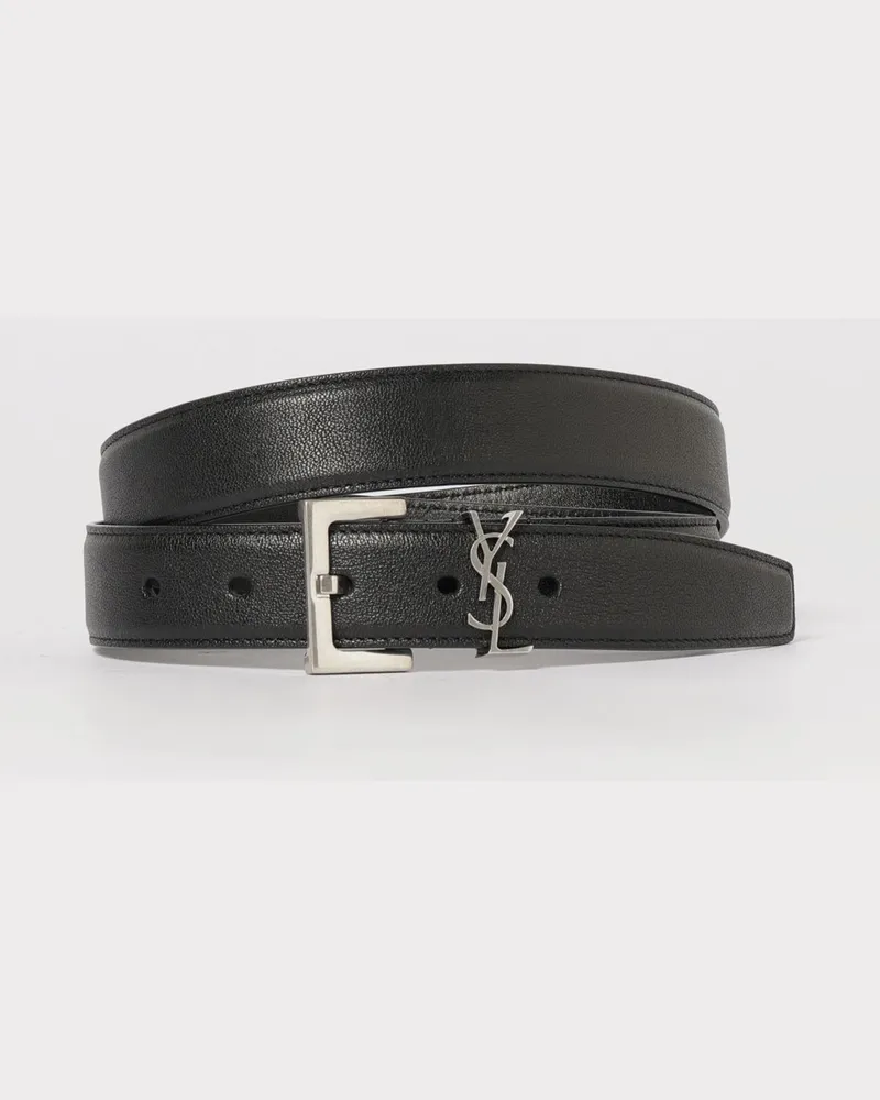 Saint Laurent YSL Lammleder-Gürtel Schwarz