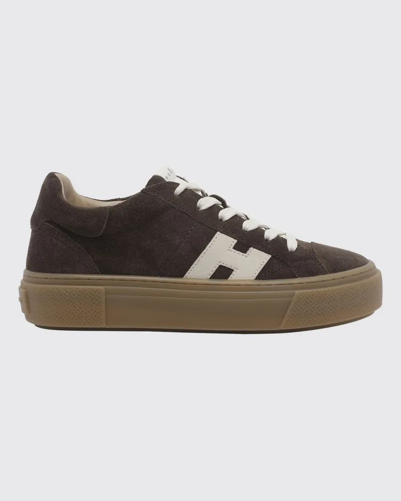 Hogan Crosswind Plateau-Sneakers aus Veloursleder Kakao