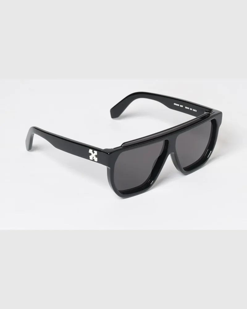 OFF-WHITE Abgerundete Aviator-Sonnenbrille von aus Acetat mit Arrow-Logo Schwarz