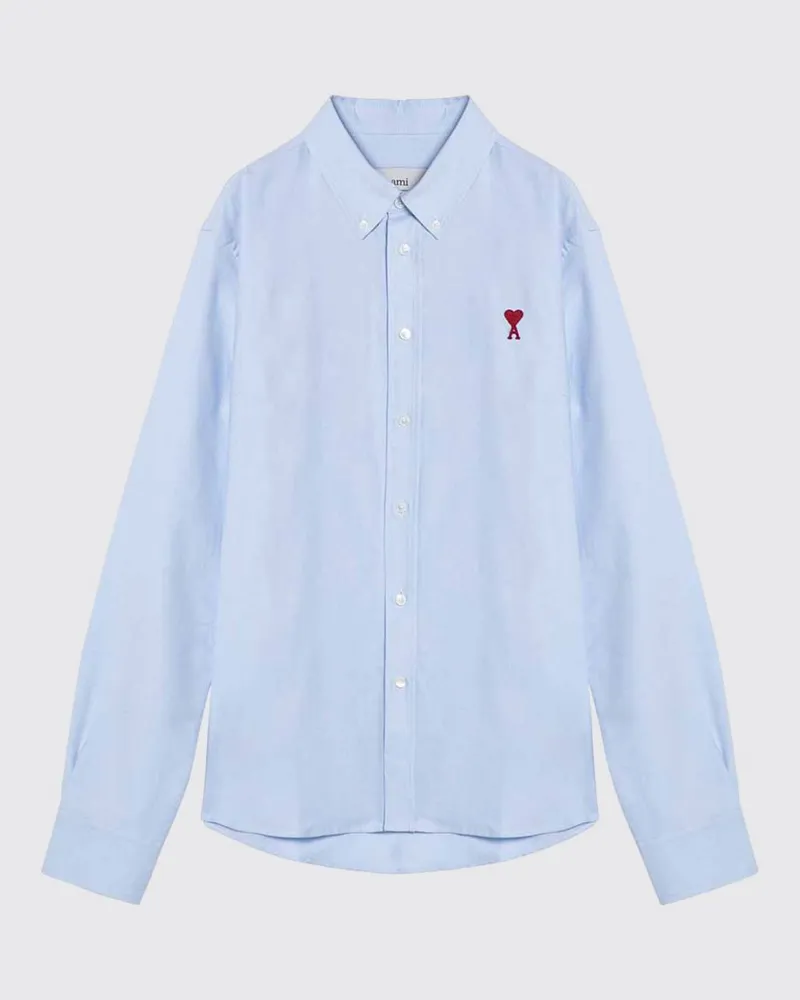 AMI Paris Klassisches Baumwollhemd Himmelblau