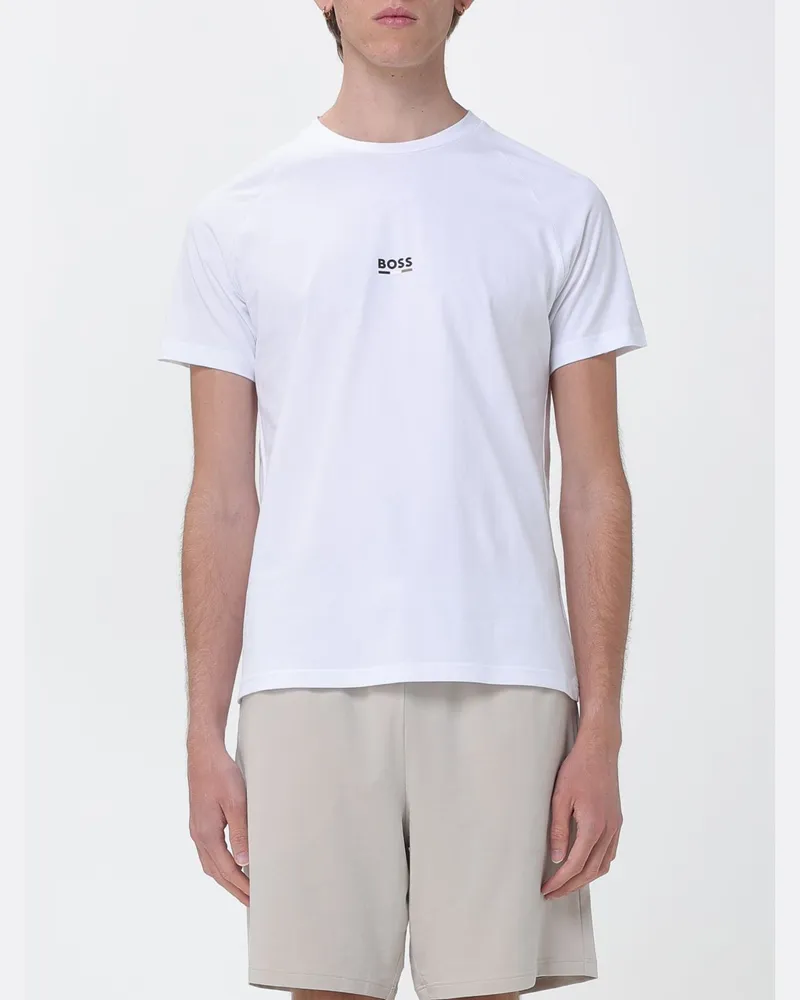 HUGO BOSS Baumwoll-T-Shirt mit Mini-Logo Weiß
