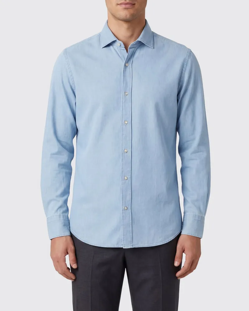 Tintoria Mattei Hemd herren Hellblau