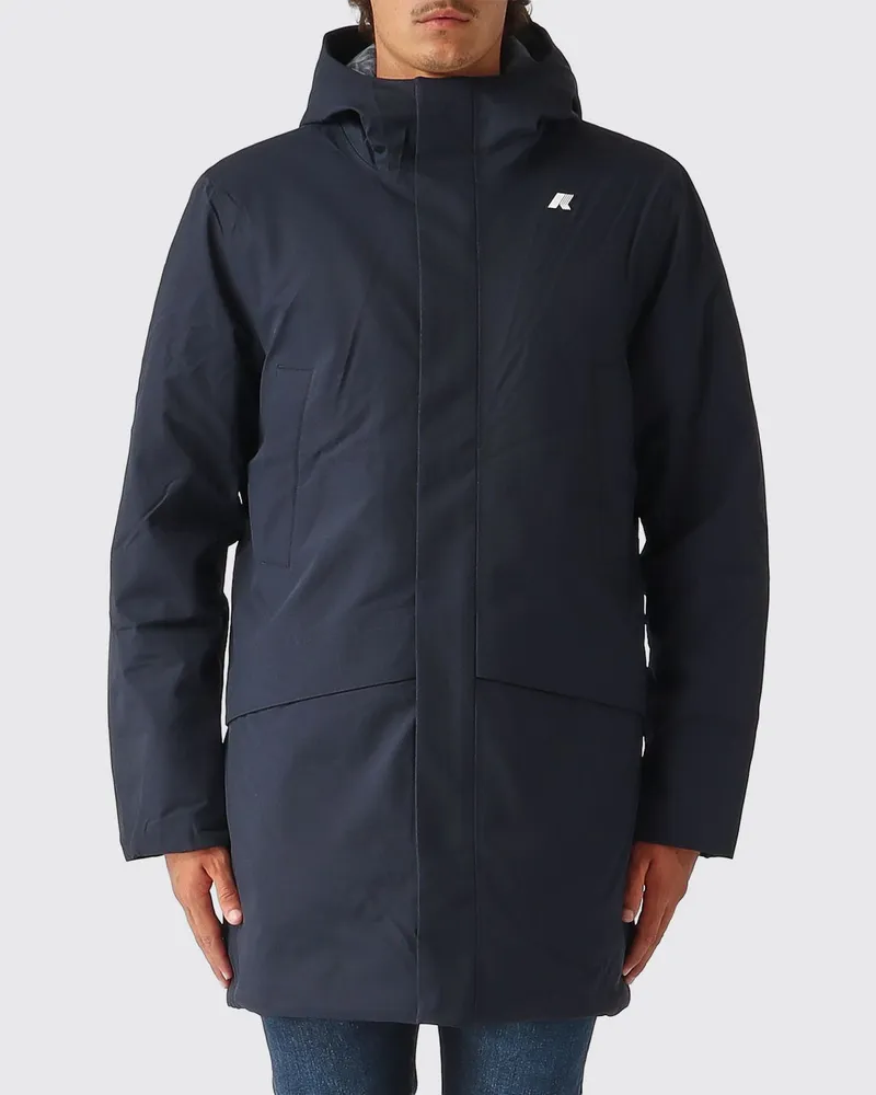 K-Way Knielanger wasserdichter Parka mit Kapuze und PrimaLoft®-Wattierung Navy