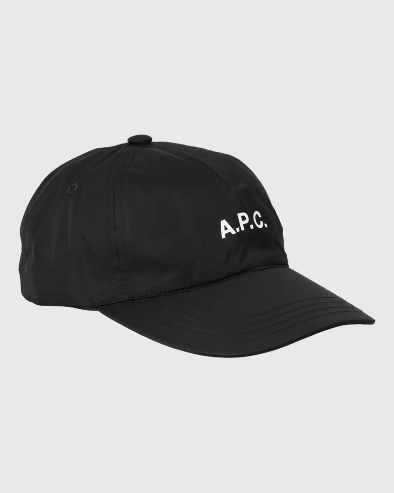 A.P.C. Polyester-Baseballkappe mit gedrucktem Logo und Riemen Schwarz
