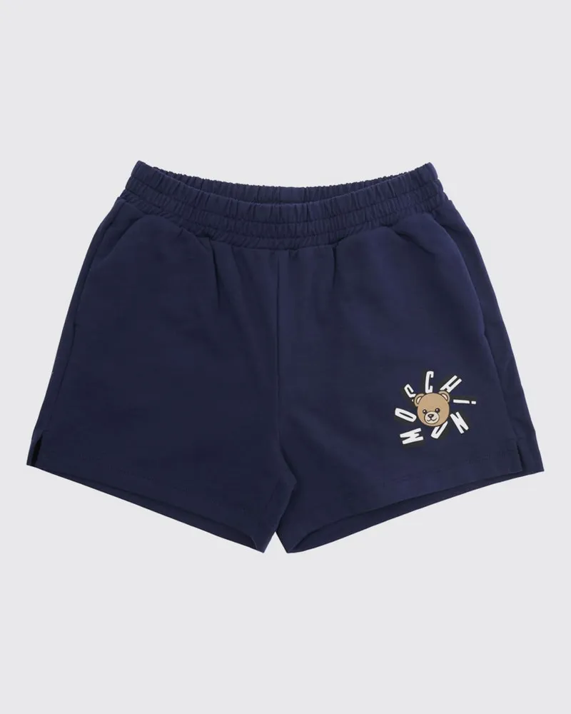 Moschino Baumwoll-Jogging-Shorts für Jungen mit kontrastierendem Logo Blau