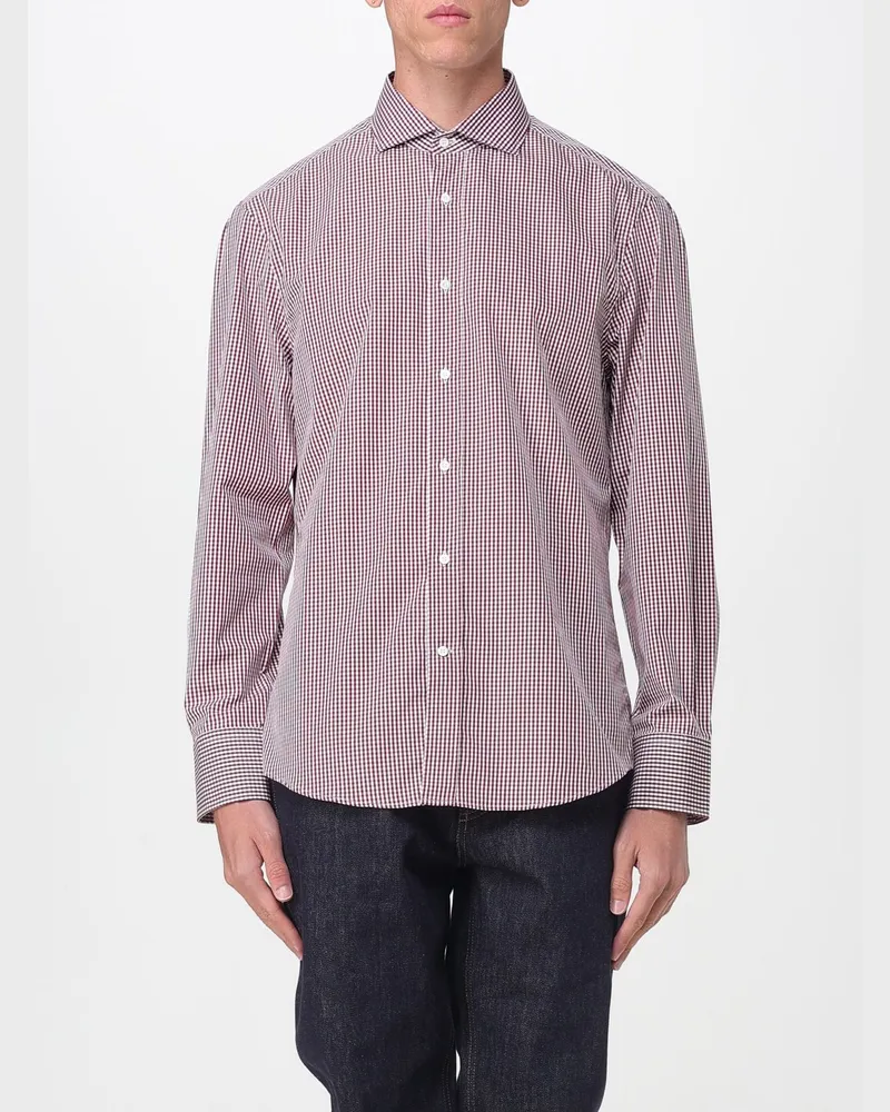 Brunello Cucinelli Hemd herren Burgunderrot
