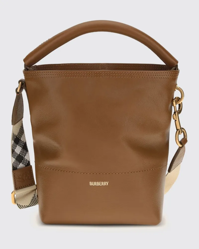 Burberry B-Clip Mini-Handtasche von aus glattem Kalbsleder mit Schulterriemen Haselnuss