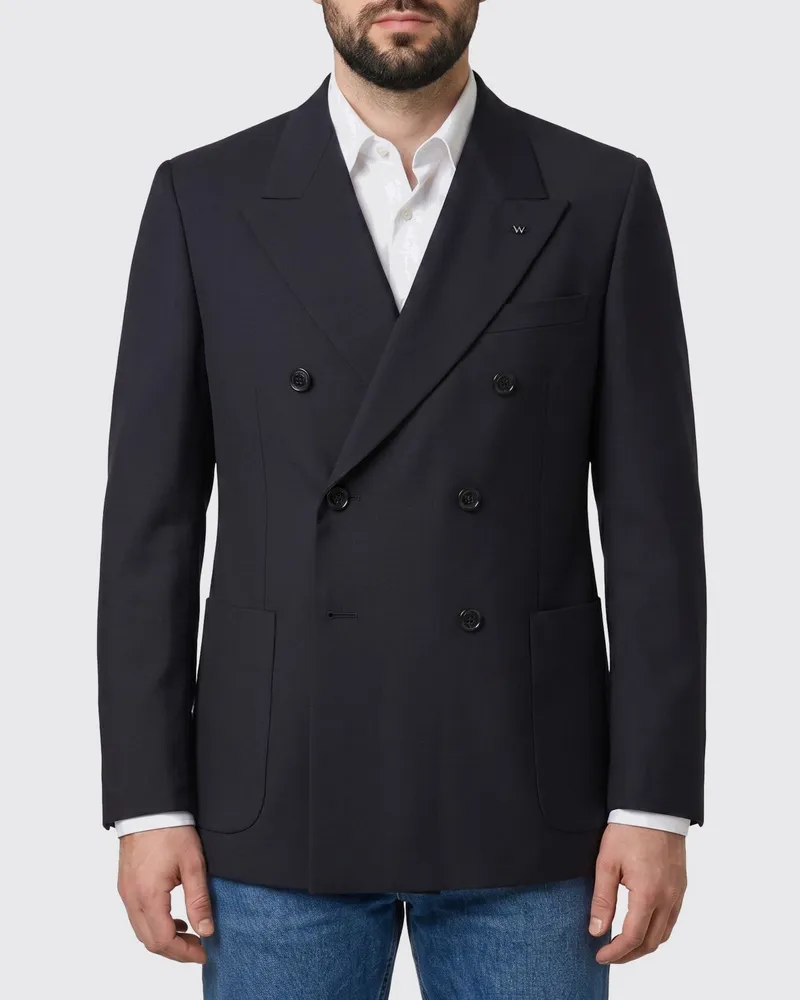 Valentino Garavani Eleganter doppelreihiger Blazer mit fallendem Revers Blau