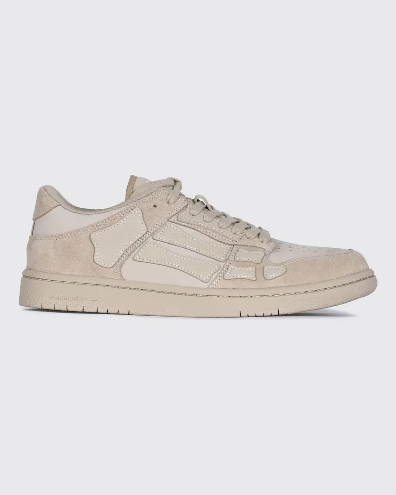 Amiri Skel Low-Top-Sneaker aus Kalbsleder mit perforierter Spitze und Logo-Print Weiß