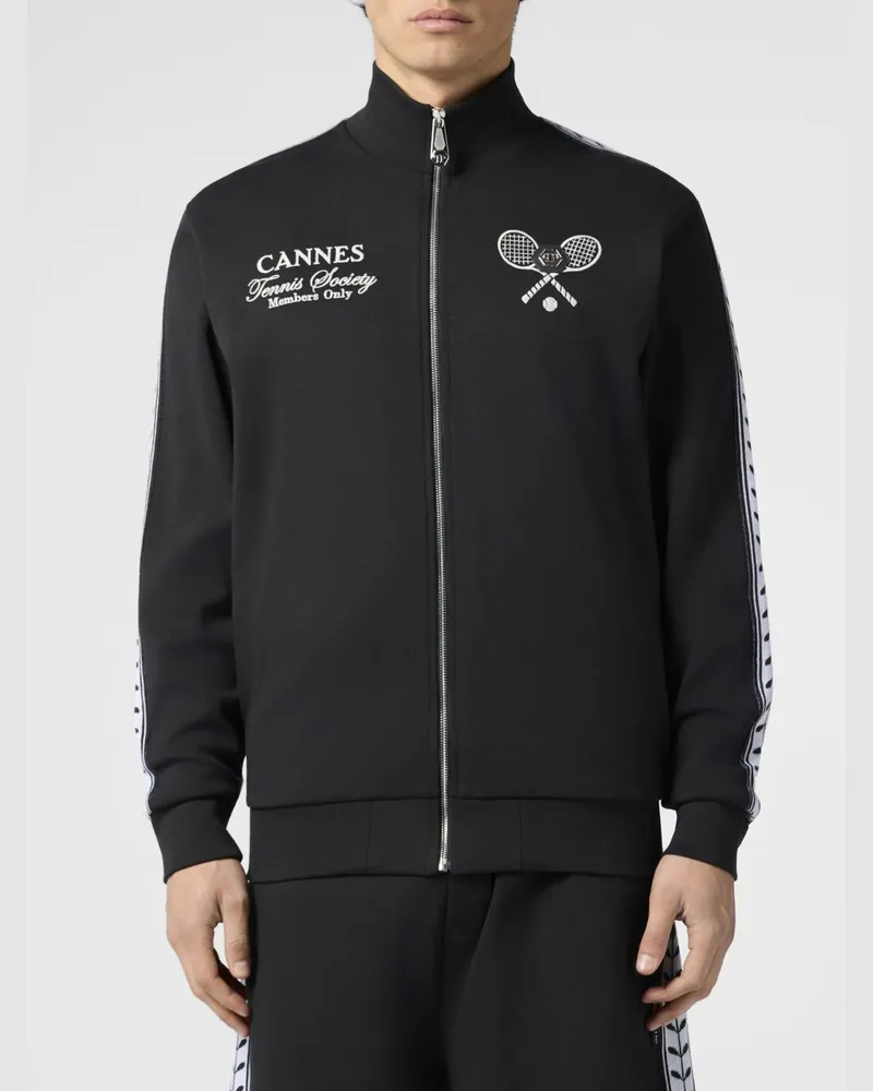Philipp Plein Sportliche Tennis Club Bomberjacke Schwarz