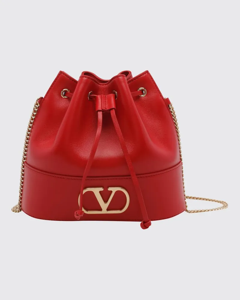 Valentino Garavani VLogo Signature Mini-Beuteltasche aus Kalbsleder Rot