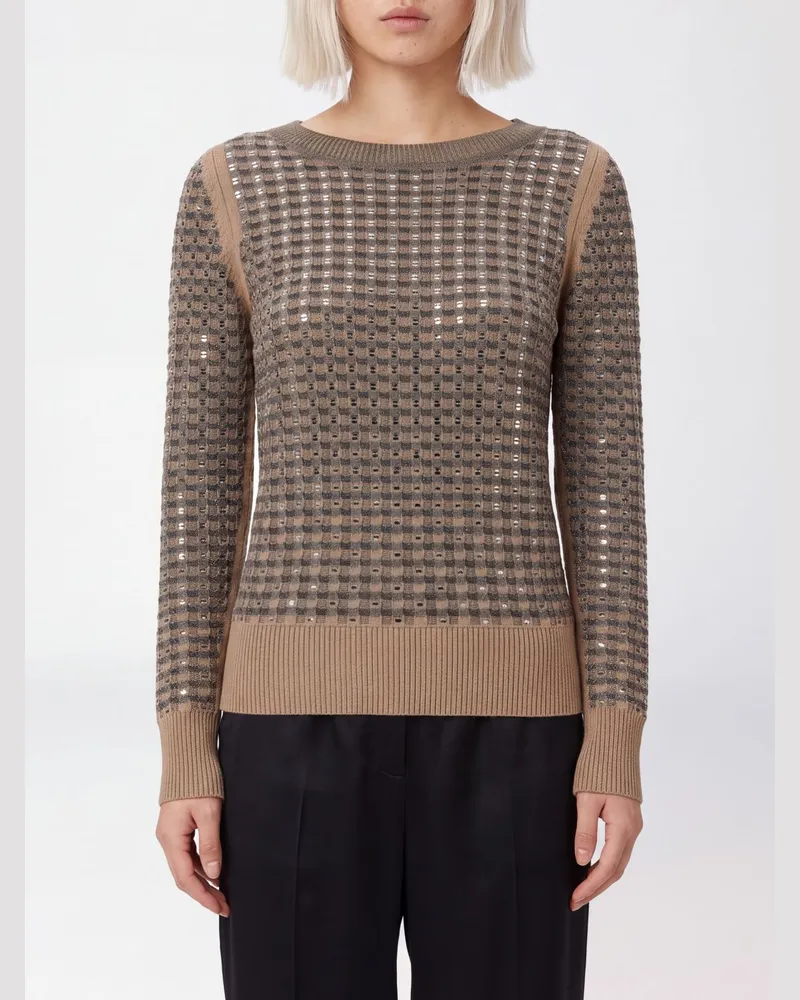 Ermanno Scervino Slim Fit Pullover von aus Wolle und Kaschmir mit Kristallen Schwarz
