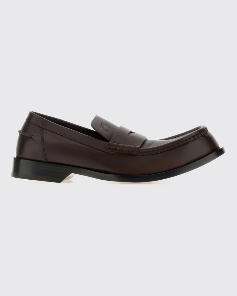 Loewe Bobine Penny Loafers aus glattem Kalbsleder mit Monogramm Braun