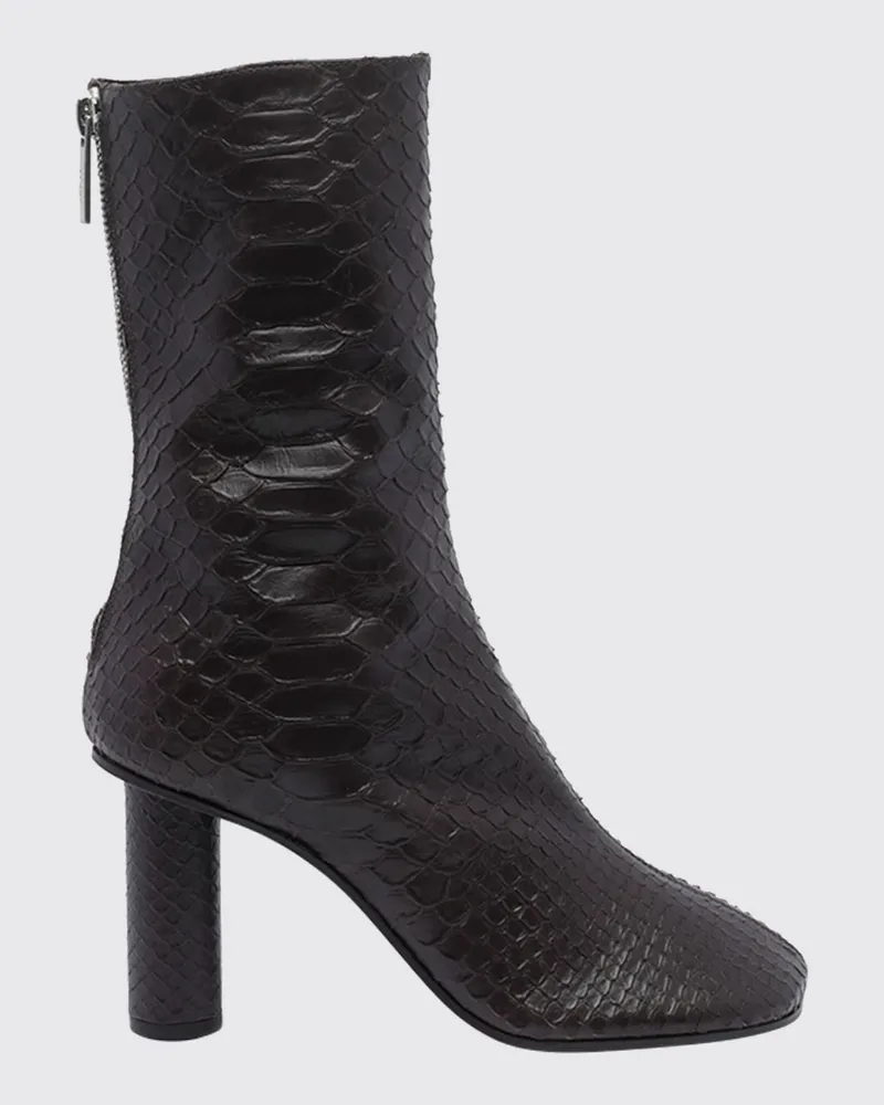 Paris Texas Wadenhohe Stiefel aus Leder in Python-Optik mit Blockabsatz von Rot