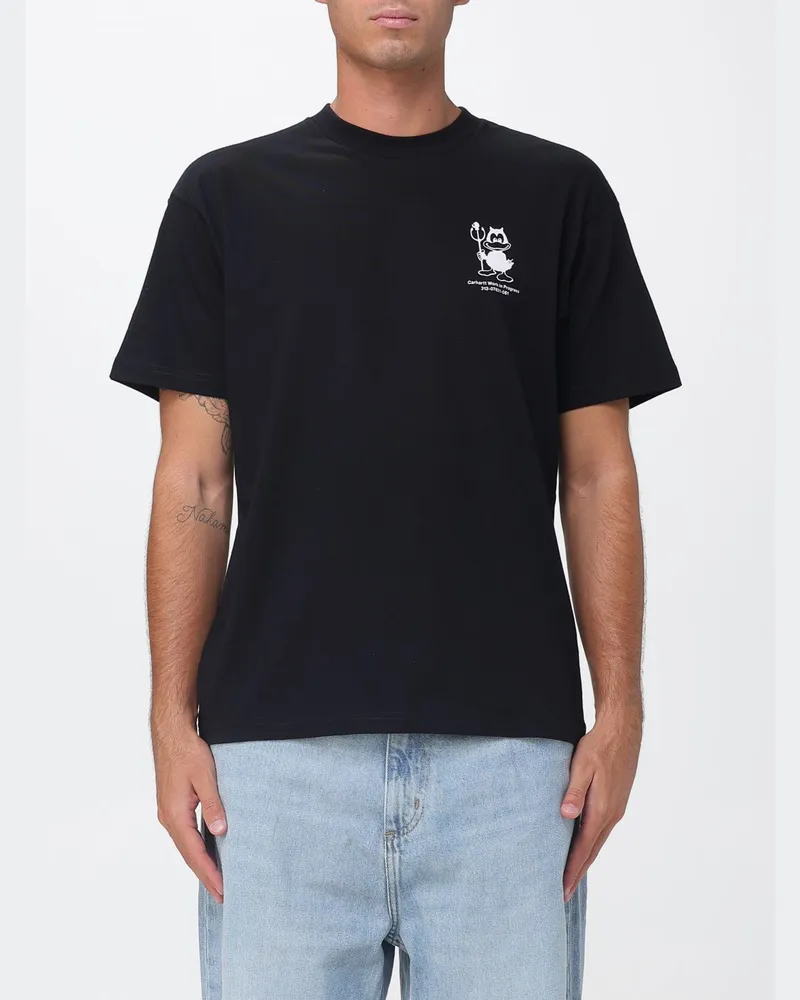 Carhartt WIP Baumwoll-T-Shirt mit Grafikdruck und überschnittenen Schultern Schwarz