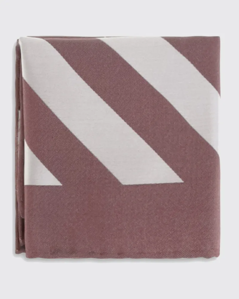 Brunello Cucinelli Gestreiftes Einstecktuch aus reiner Seide Cherry