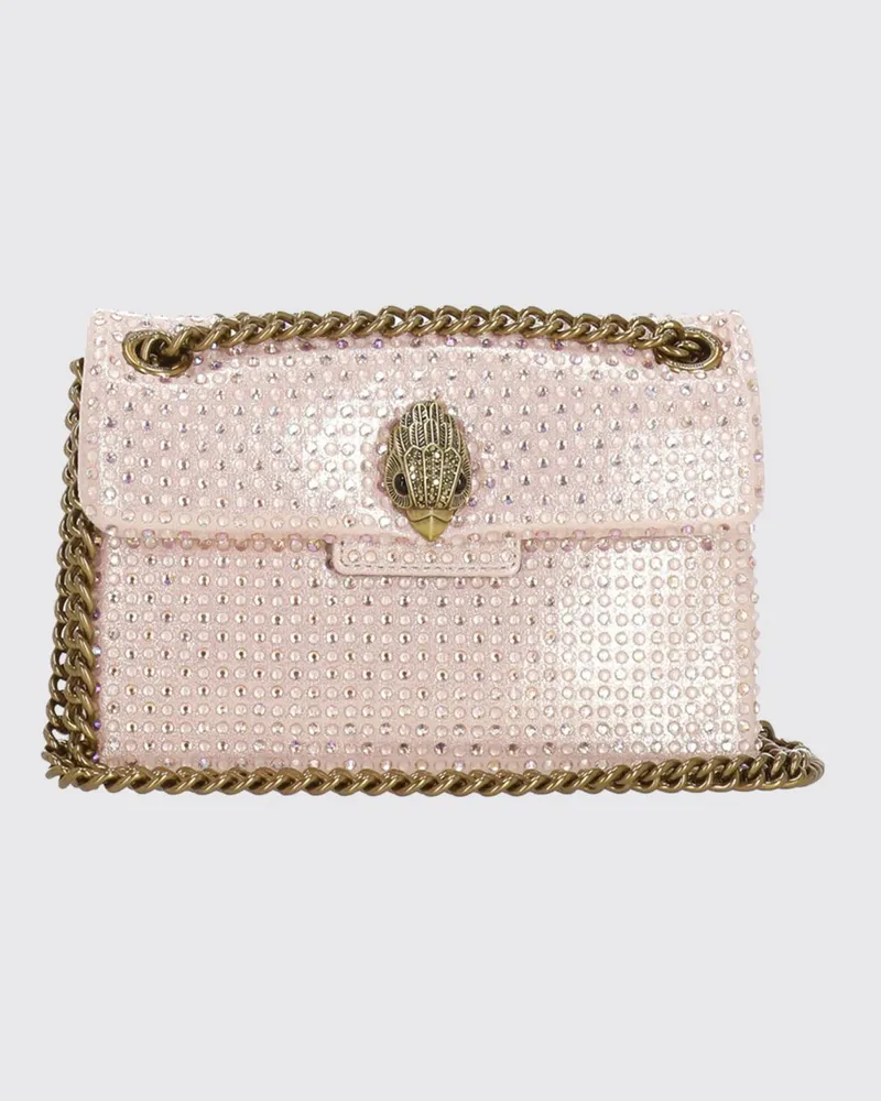 Kurt Geiger Kensington Tasche aus Bouclé-Stoff mit Strasssteinen Pink