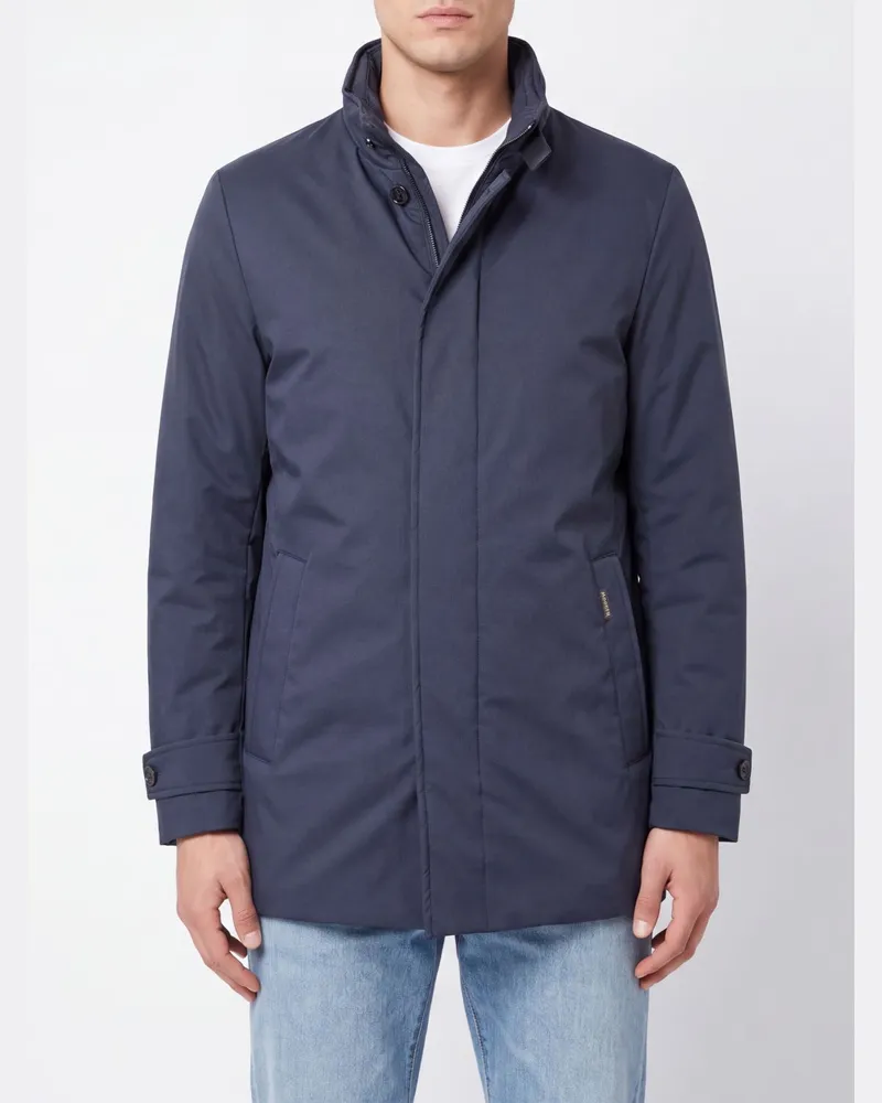 MOORER Knielanger Parka Reis-Ads mit Gänsedaunenfüllung Blau