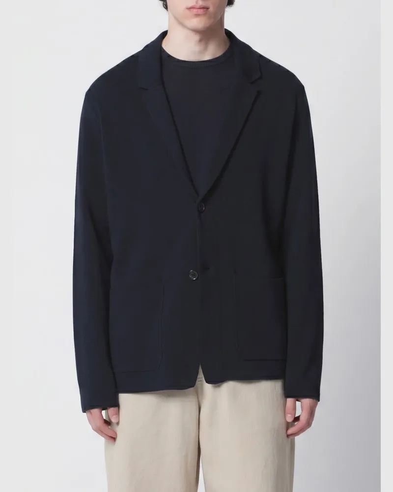 Roberto Collina Einreihiger Baumwollblazer Blau