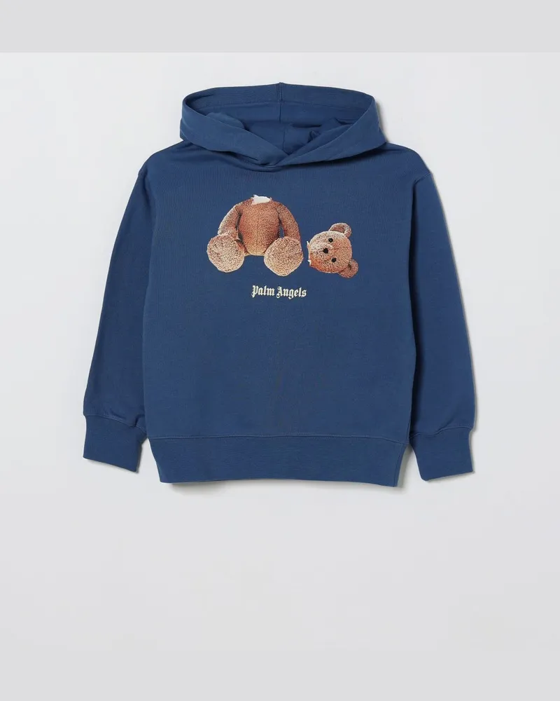 Palm Angels Baumwoll-Kapuzenpullover Blau