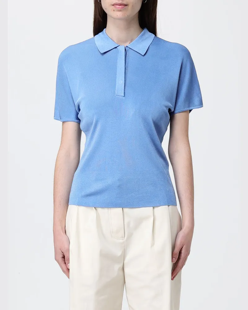MEIMEIJ Viskose-Poloshirt Hellblau