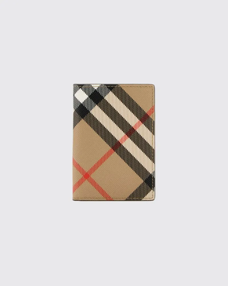 Burberry Bifold-Kartenetui aus beschichteter Baumwolle mit Vintage-Check-Muster Sand