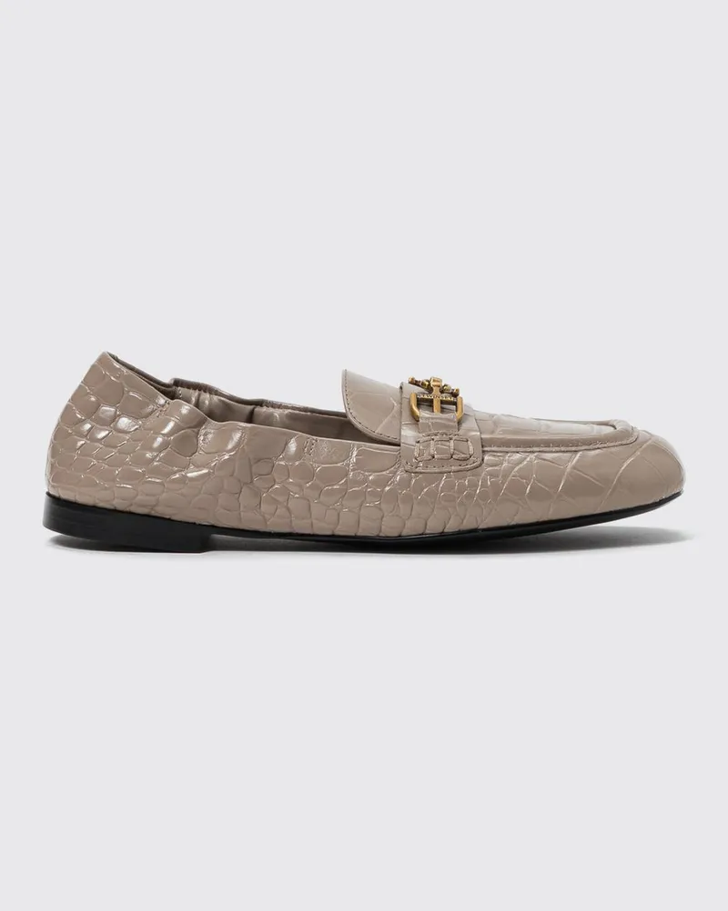 Twin-Set Loafer aus Leder mit Krokoprägung und Metall-Horsebit Mastik