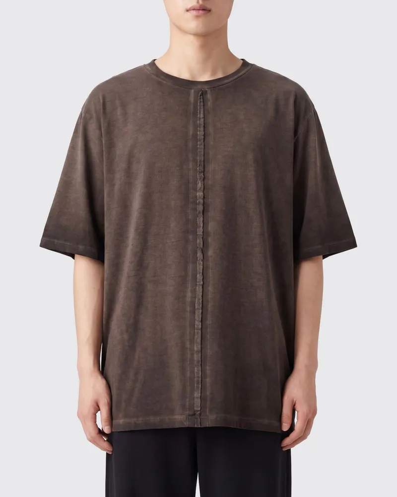 Uma Wang Relaxed-Fit T-Shirt aus Baumwolle mit überschnittenen Schultern und Rundhalsausschnitt Braun