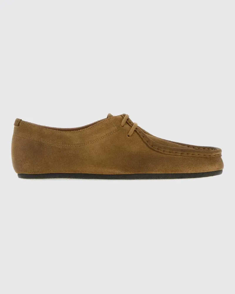 Jil Sander Derby-Schuhe aus Velourskalbsleder mit Gummisohle Braun