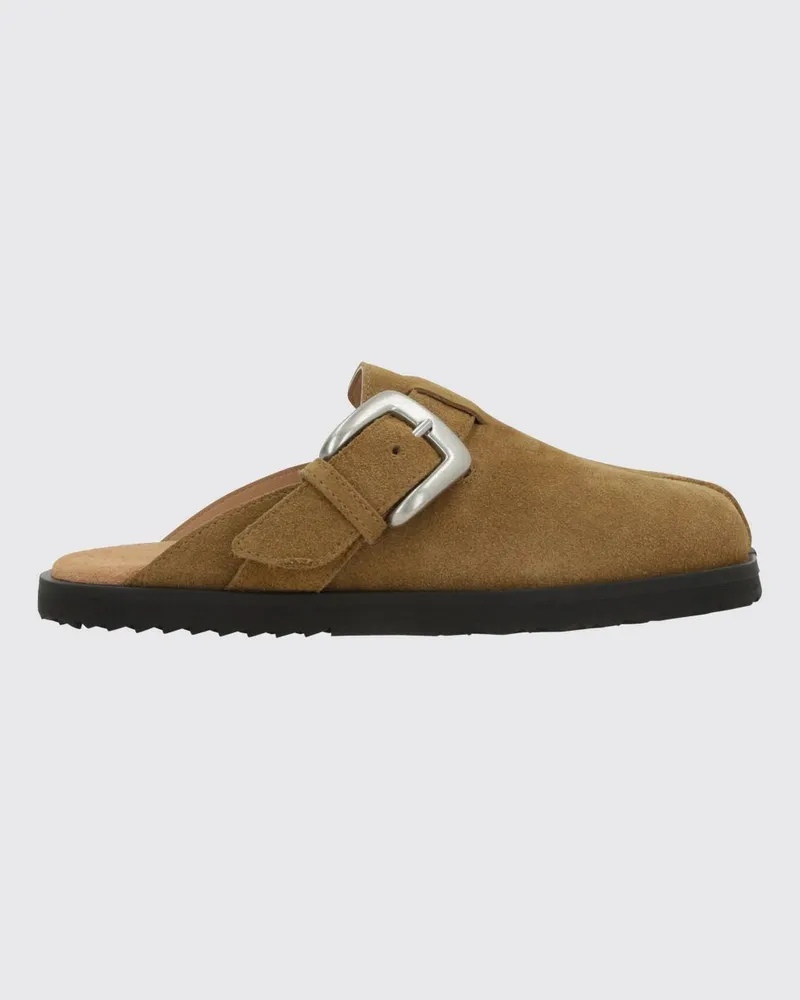Maison Margiela Tabi Wildleder-Mules mit charakteristischer geteilter Zehenpartie Braun