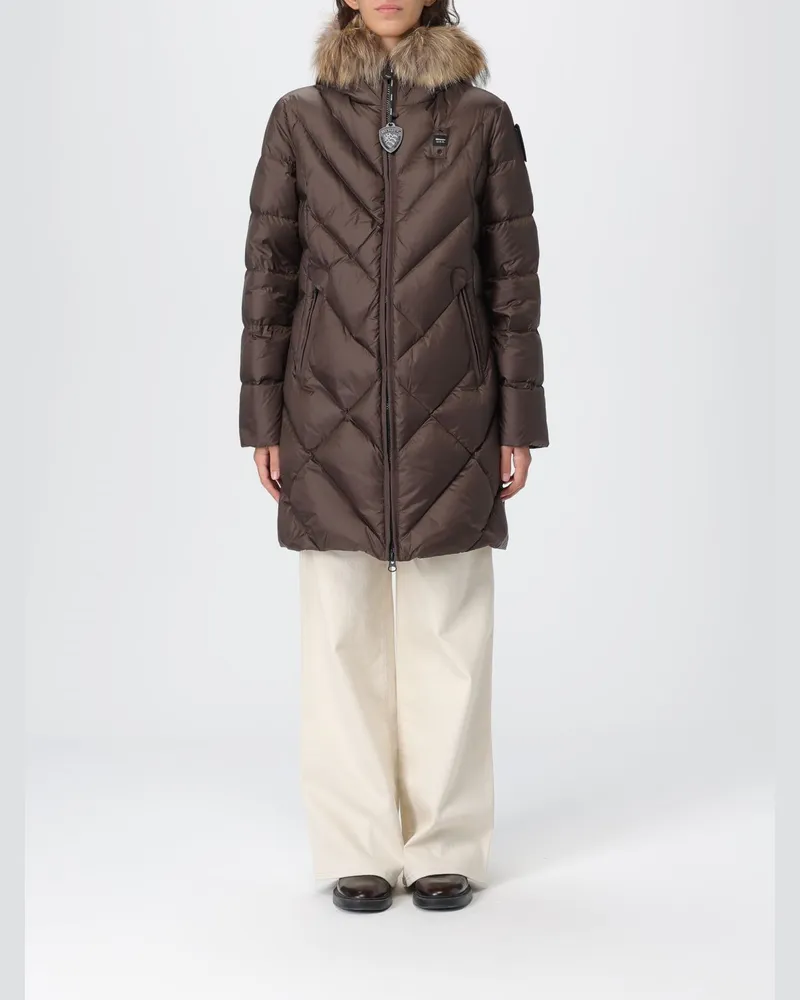Blauer Jacke damen Braun