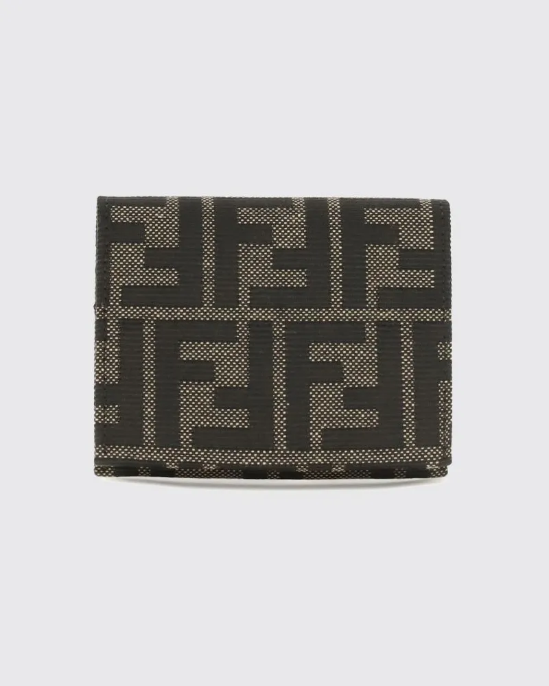 Fendi Bifold-Kartenetui aus Jacquard-Stoff mit FF-Monogramm Tabak