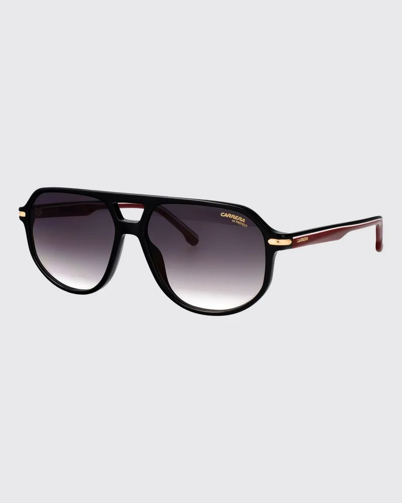 Carrera Abgerundete Aviator-Sonnenbrille aus Acetat mit Doppelsteg Schwarz