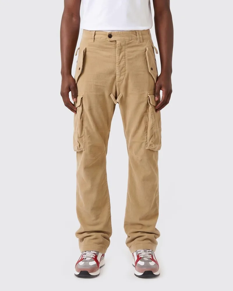 Dsquared2 Cargohose aus Cord-Baumwolle mit geradem Bein Beige