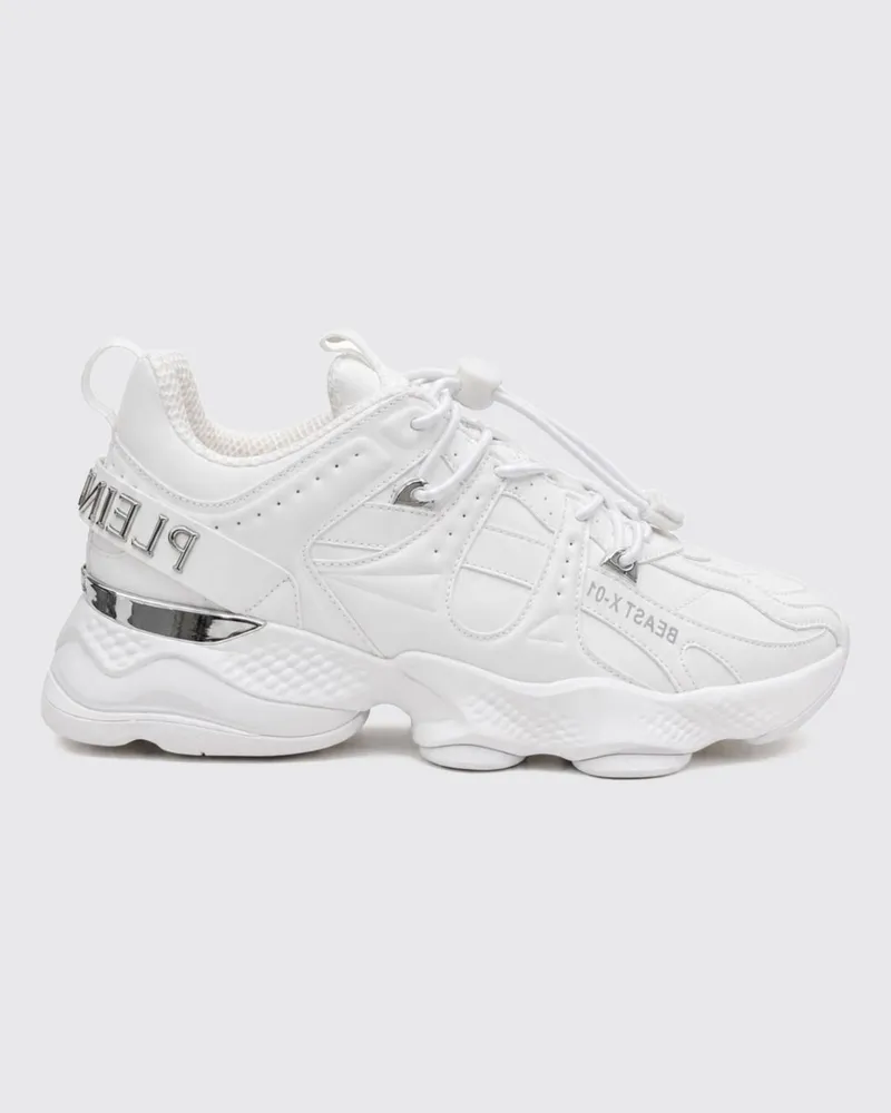 Philipp Plein Runner Beast X-01 Low-Top-Sneaker mit Kordelzugverschluss Weiß