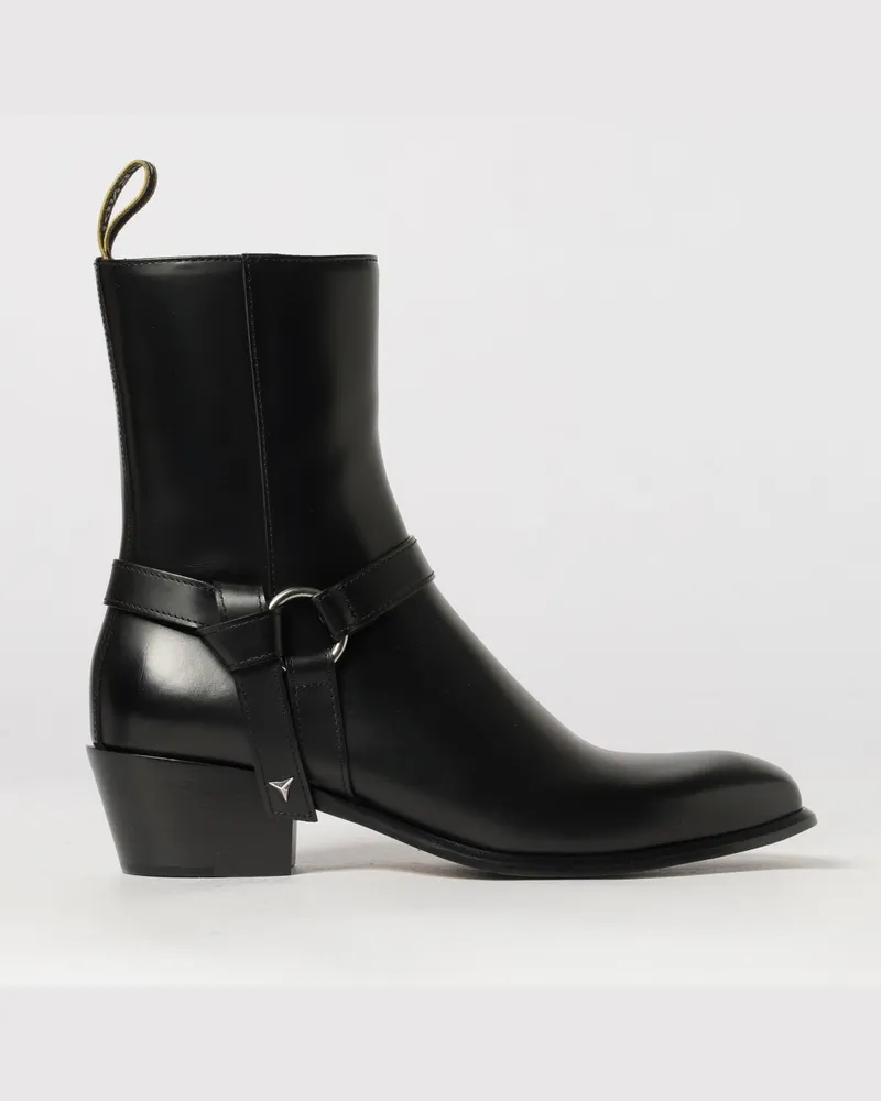 Fendi Double O Cowboystiefel aus Kalbsleder mit eckiger Zehenkappe Schwarz