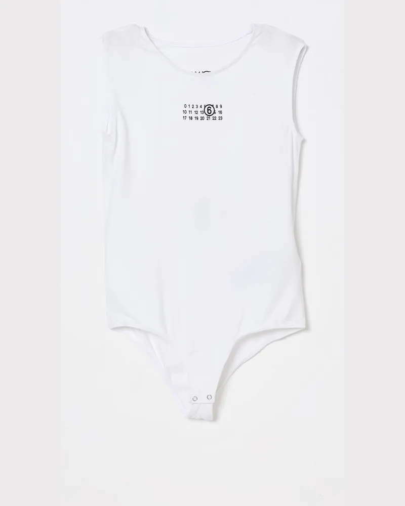 Maison Margiela Body aus Viskose mit Logo von Weiß
