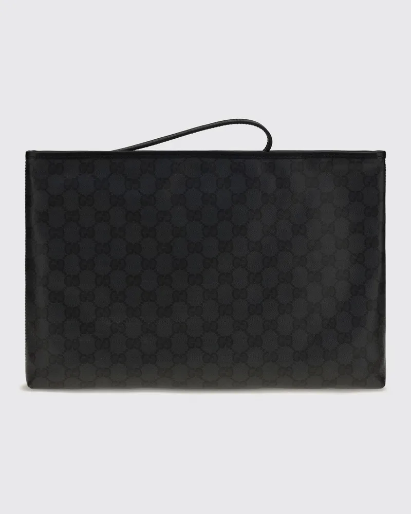 Gucci Essence GG Canvas Pouch mit Handgelenkschlaufe Schwarz