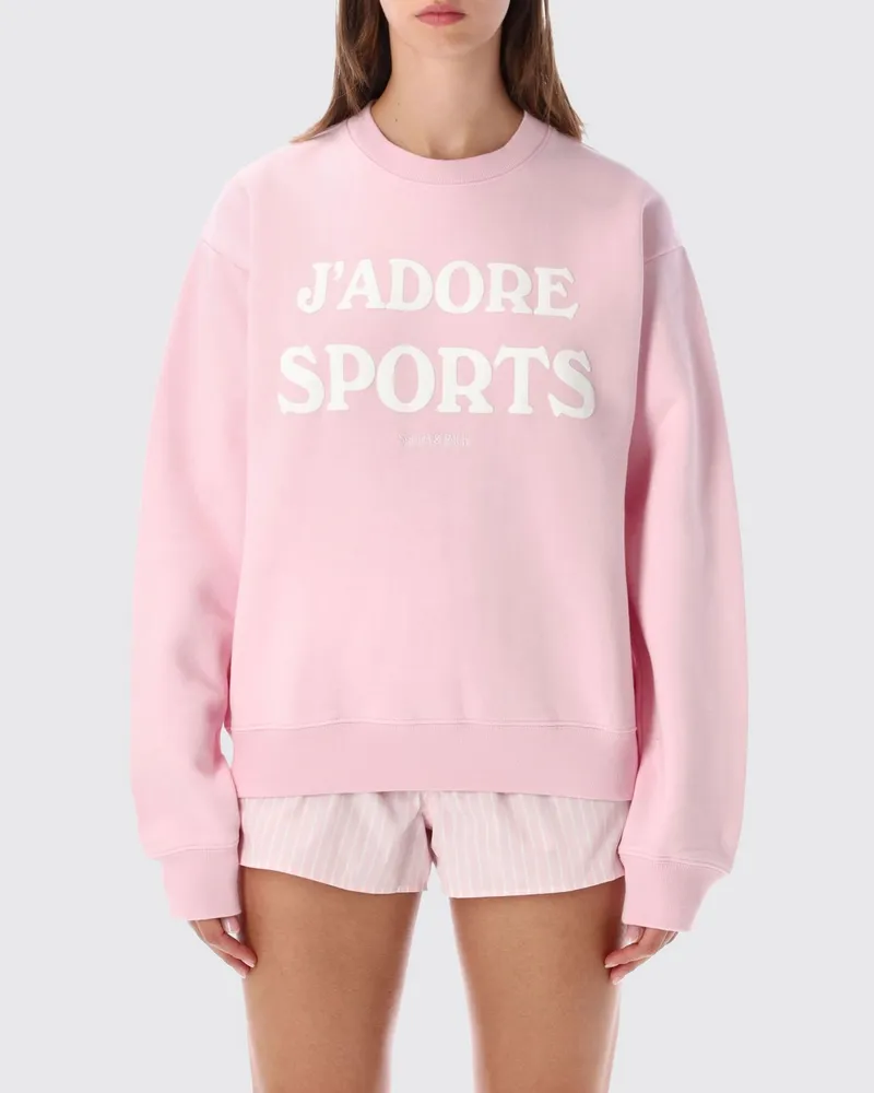 SPORTY & RICH SPORTY  RICH Rundhals-Sweatshirt aus Baumwoll-Jersey von Sporty & Rich mit Slogan-Print Pink