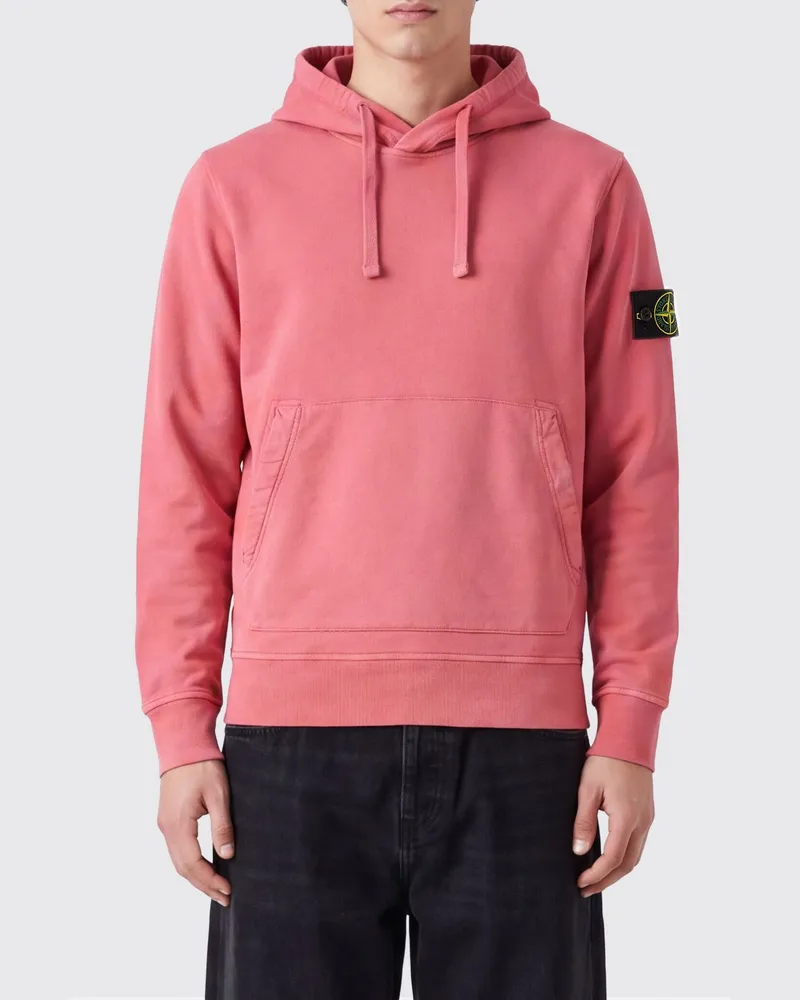 Stone Island Relaxed-Fit Hoodie aus Baumwolle mit Kängurutasche Pink