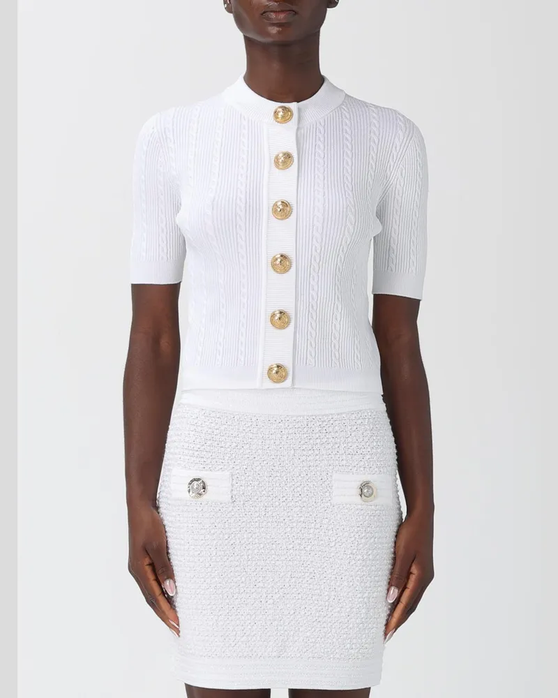 Balmain Strickjacke damen Weiß