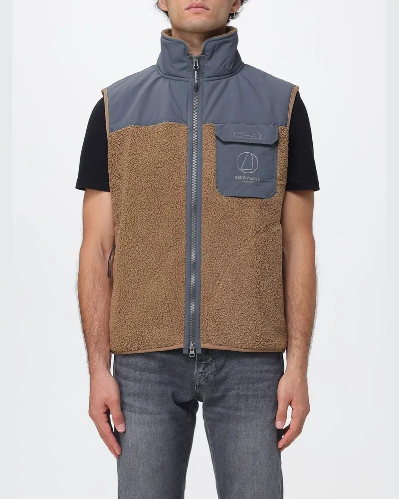 Murphy & Nye Technische Weste aus Fleece und Polyester mit aufgesetzten Taschen Grün